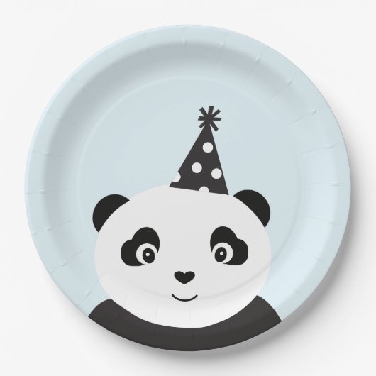 Assiettes En Carton La partie aiment un panda (Devant)