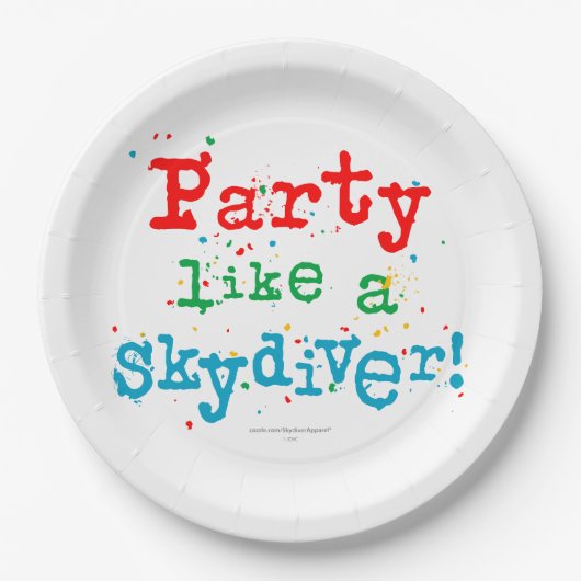 Assiettes En Carton La partie aiment un PARACHUTISTE ! (Devant)