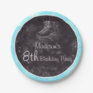 Assiettes En Carton La partie de patinage artistique plaque la fête