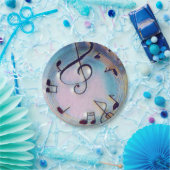 Assiettes En Carton La partie plaque la musique (Fête)