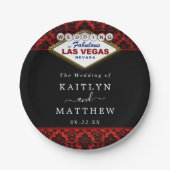 Assiettes En Carton La Parties scintillant Damask Las Vegas Mariage Co (Devant)