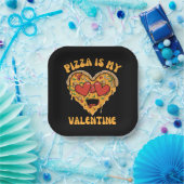 Assiettes En Carton La pizza est ma Saint Valentin (Fête)