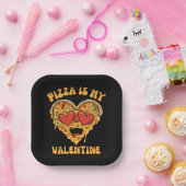 Assiettes En Carton La pizza est ma Saint Valentin (Fête)