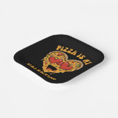 Assiettes En Carton La pizza est ma Saint Valentin (Angulaire)