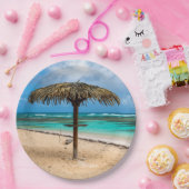 Assiettes En Carton La plage de l'Anse des Rochers (Fête)