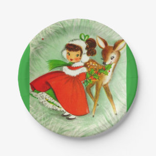 Assiettes En Carton La plupart de beaux cerfs communs et fille