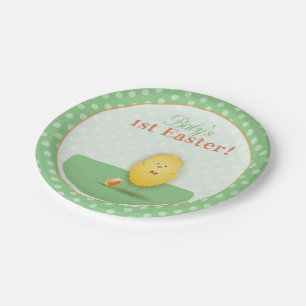 Assiettes En Carton La première petite nana de Pâques avec oeuf