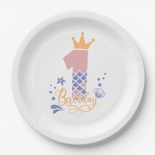 Assiettes En Carton La première plaque d'anniversaire de votre enfant  (Devant)