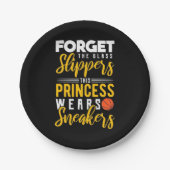 Assiettes En Carton La princesse de basket-ball porte des Baskets (Devant)