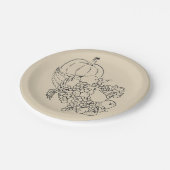 Assiettes En Carton La récolte d'automne Thanksgiving (Angle)