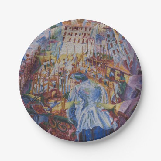 Assiettes En Carton La rue entre dans la maison - Umberto Boccioni (Devant)