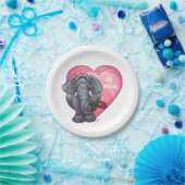 Assiettes En Carton La Saint-Valentin des éléphants (Fête)