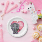Assiettes En Carton La Saint-Valentin des éléphants (Fête)