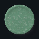 Assiettes En Carton La Science de tableau gribouille des<br><div class="desc">Cette plaque à papier a le motif avec les divers éléments de la science comme une ampoule, loi de mouvement, icône d'ADN, élément périodique de l'oxygène, aimant, la constitution chimique, réfraction de lumière par le prisme en verre, un flacon de laboratoire, la structure de liaison chimique, un microscope, l'énergie e=mc2...</div>