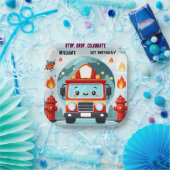 Assiettes En Carton La sécurité du moteur de camion de feu chaud 1° an (Fête)