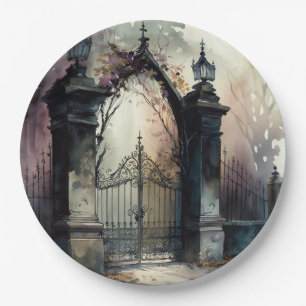 Assiettes En Carton La série de portes du cimetière gothique 12