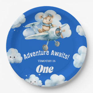 Assiettes En Carton La Soirée céleste de Teddy : Un ballon pour un pre