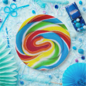 Assiettes En Carton La sucrerie d'arc-en-ciel tourbillonne les plaques (Fête)