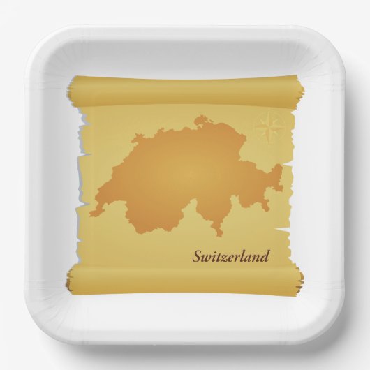 Assiettes En Carton La Suisse En Parchemin (Recto)