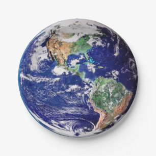 Assiettes En Carton La terre de planète