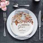 Assiettes En Carton La vaisselle de douche de la nuptiale du désert<br><div class="desc">Terre marron boho séché fleurs nuptiales douche nuptiale plaques personnalisées en papier pour les fonctions thématiques automne.</div>