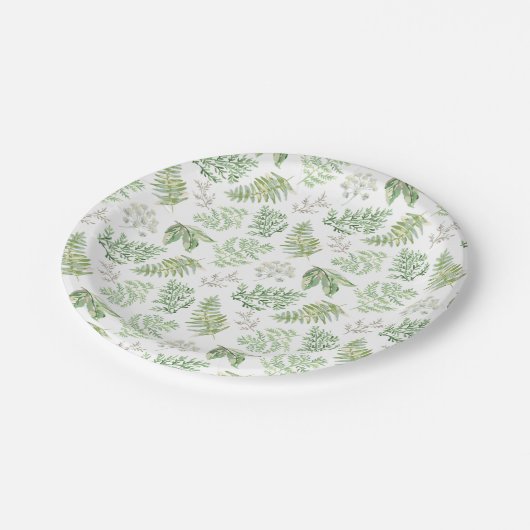 Assiettes En Carton La verdure de forêt modèlent (Angle)