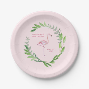 Assiettes En Carton La verdure tressent le Flamant rose rose de  