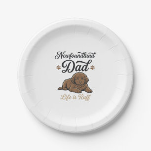Assiettes En Carton La vie de papa Terre-Neuve est rude Vintage T-shir