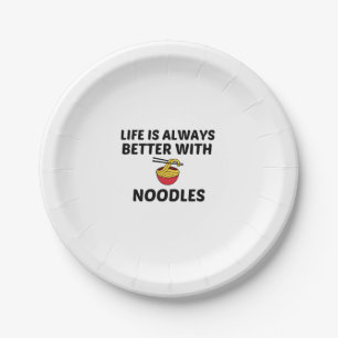 ASSIETTES EN CARTON LA VIE DES NOODLES EST MEILLEURE