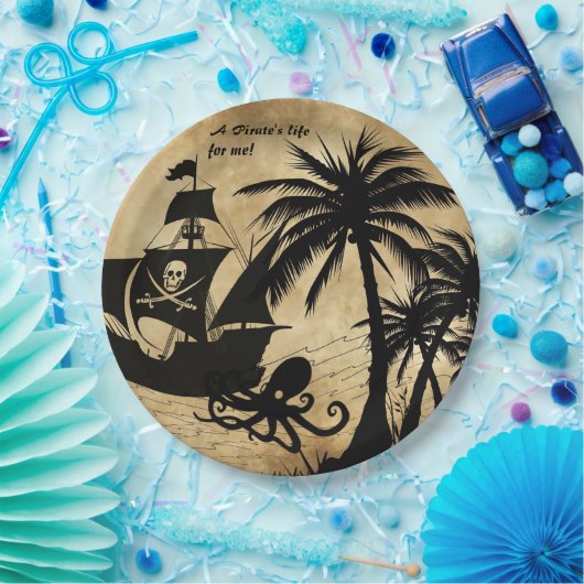 Assiettes En Carton La vie d'un pirate pour moi bateau en mer (Fête)