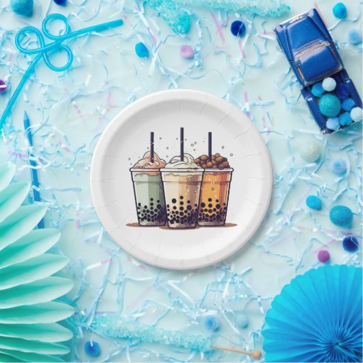 Assiettes En Carton La vie est courte, buvez le boba (Fête)