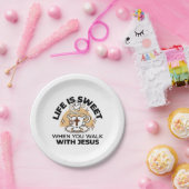 Assiettes En Carton La vie est douce avec Jésus - Christian Faith Tea  (Fête)