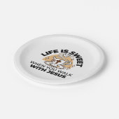 Assiettes En Carton La vie est douce avec Jésus - Christian Faith Tea  (Angle)