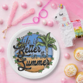 Assiettes En Carton La vie est meilleure dans la plaque d'été papier (Fête)