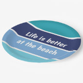 Assiettes En Carton La Vie Est Mieux À La Plage (Angle)
