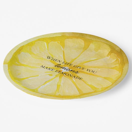 Assiettes En Carton La Vie Vous Donne Une Citation De Citron (Angle)