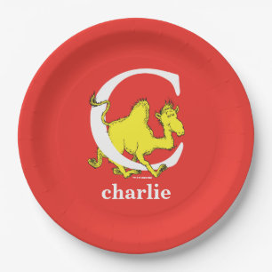 Assiettes En Carton L'ABC de Dr Seuss : Lettre C - Blanc Ajoutez vot