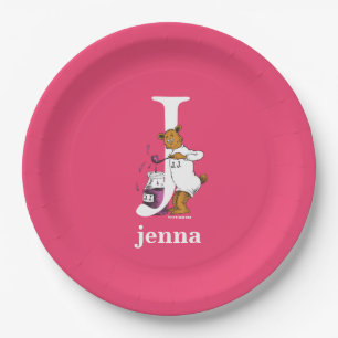 Assiettes En Carton L'ABC de Dr Seuss : Lettre J - Blanc Ajoutez vot