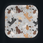 Assiettes En Carton Labradoodle / Os et pattes Goldendoodle<br><div class="desc">Cute Labradoodle / Les chiens Goldendoodle s'assoient et se tiennent et se retournent avec crème,  abricot,  chocolat,  manteaux noirs et à parti avec des os de chien éparpillés et des motifs de pawprints.</div>