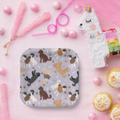 Assiettes En Carton Labradoodle / Os et pattes Goldendoodle (Fête)