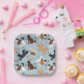 Assiettes En Carton Labradoodle / Os et pattes Goldendoodle (Fête)