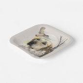 Assiettes En Carton Labrador, chasse aux canards (Angulaire)