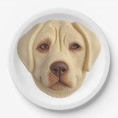 Assiettes En Carton Labrador Chien 3D inspiré (Devant)