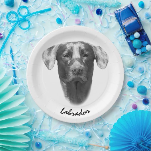 Assiettes En Carton Labrador Chien attrayant (Fête)