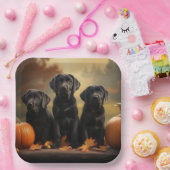 Assiettes En Carton Labrador Chiot Automne Citrouille de plaisir (Fête)