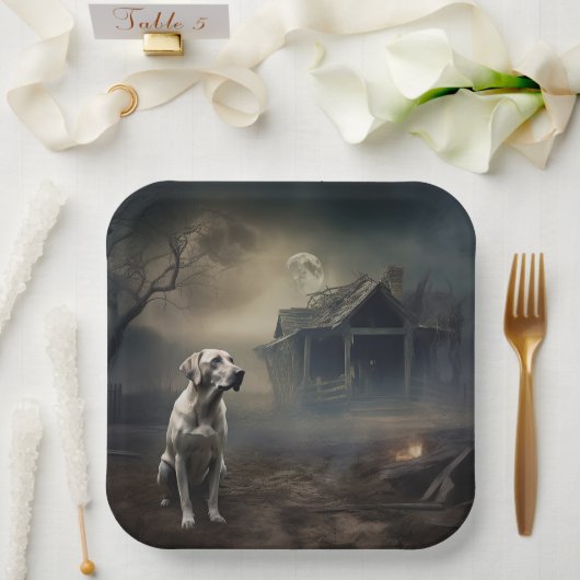 Assiettes En Carton Labrador Halloween (Mariage)
