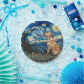 Assiettes En Carton Labrador Retriever Yellow Lab Chien Starry Night (Fête)