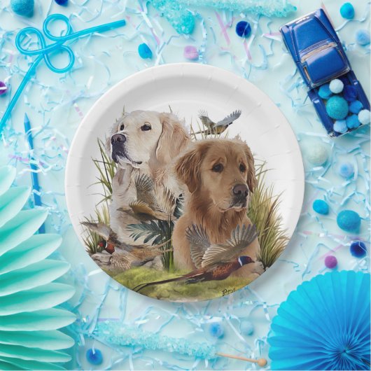 Assiettes En Carton Labrador Retrivers avec faisan, Art (Fête)