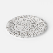 Assiettes En Carton Labyrinthe-Noir et blanc Art Abstrait (Angle)