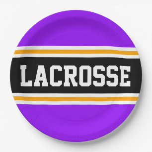 Assiettes En Carton LACROSSE Bright Purple Black Yellow Racing Stripes